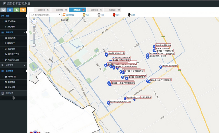 燦陽(yáng)公司為蘇北某工業(yè)區(qū)100多棟樓宇亮化安裝集中控制器。